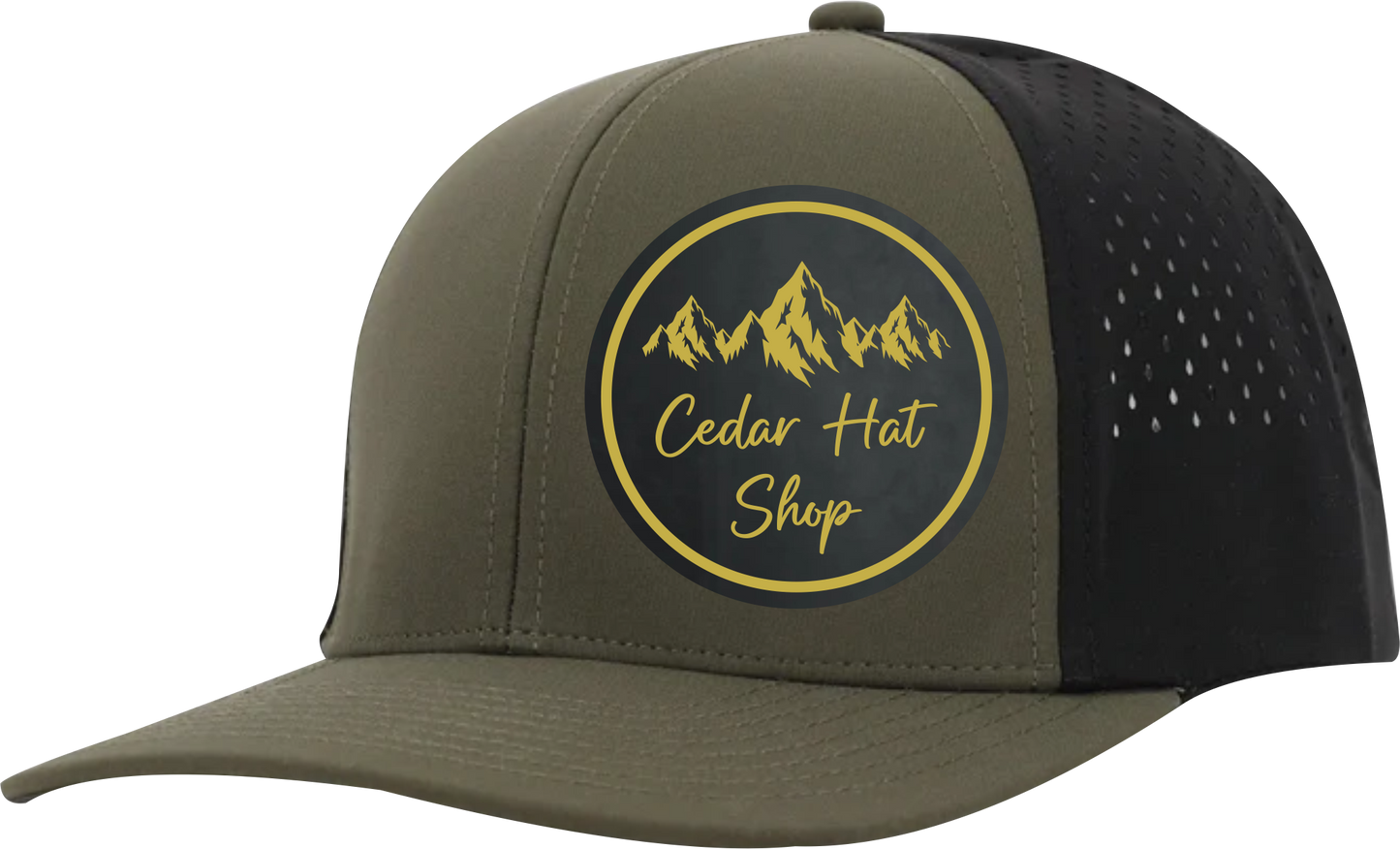 Olive Green and Black Sweat Proof Performance Hat