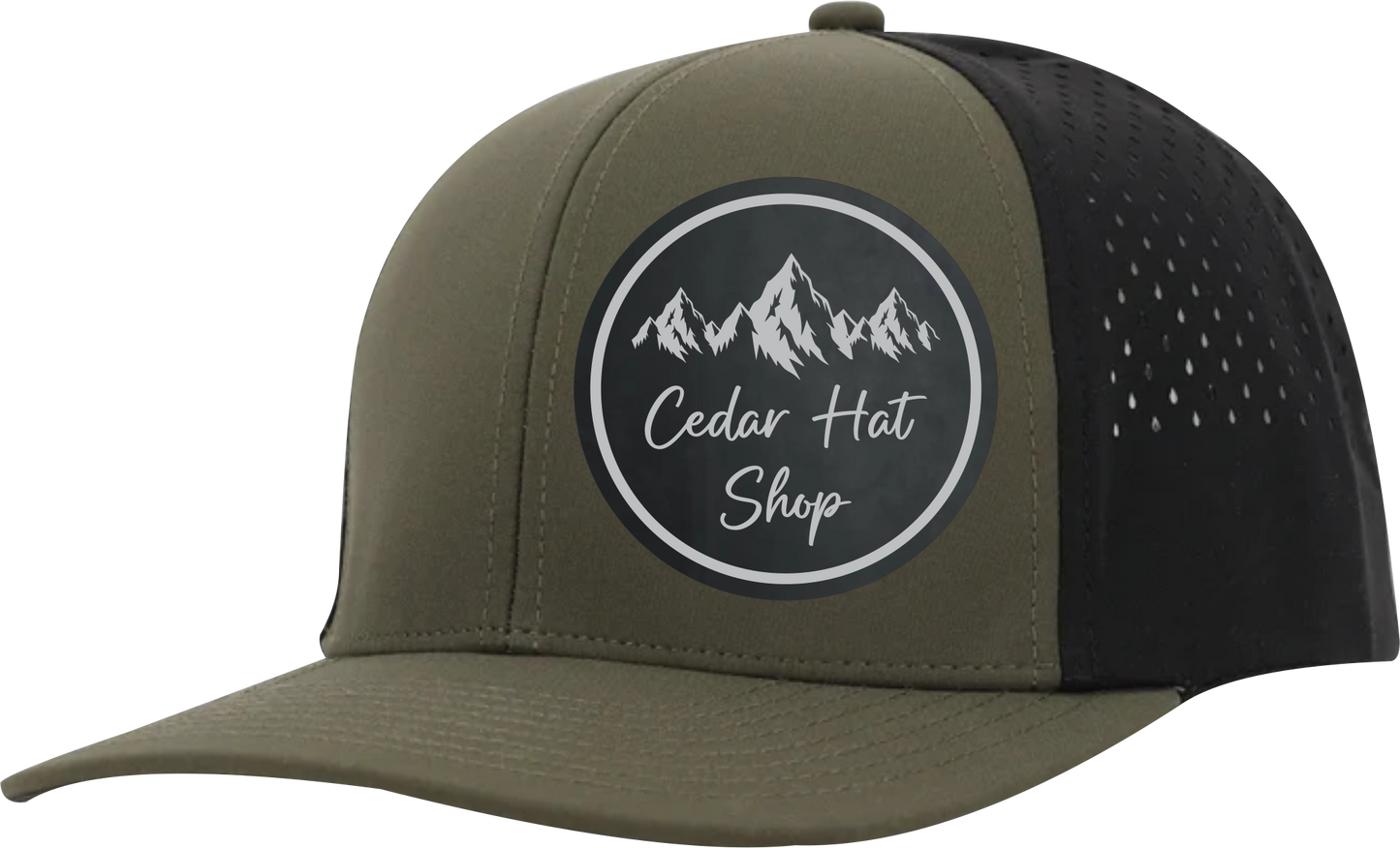 Olive Green and Black Sweat Proof Performance Hat