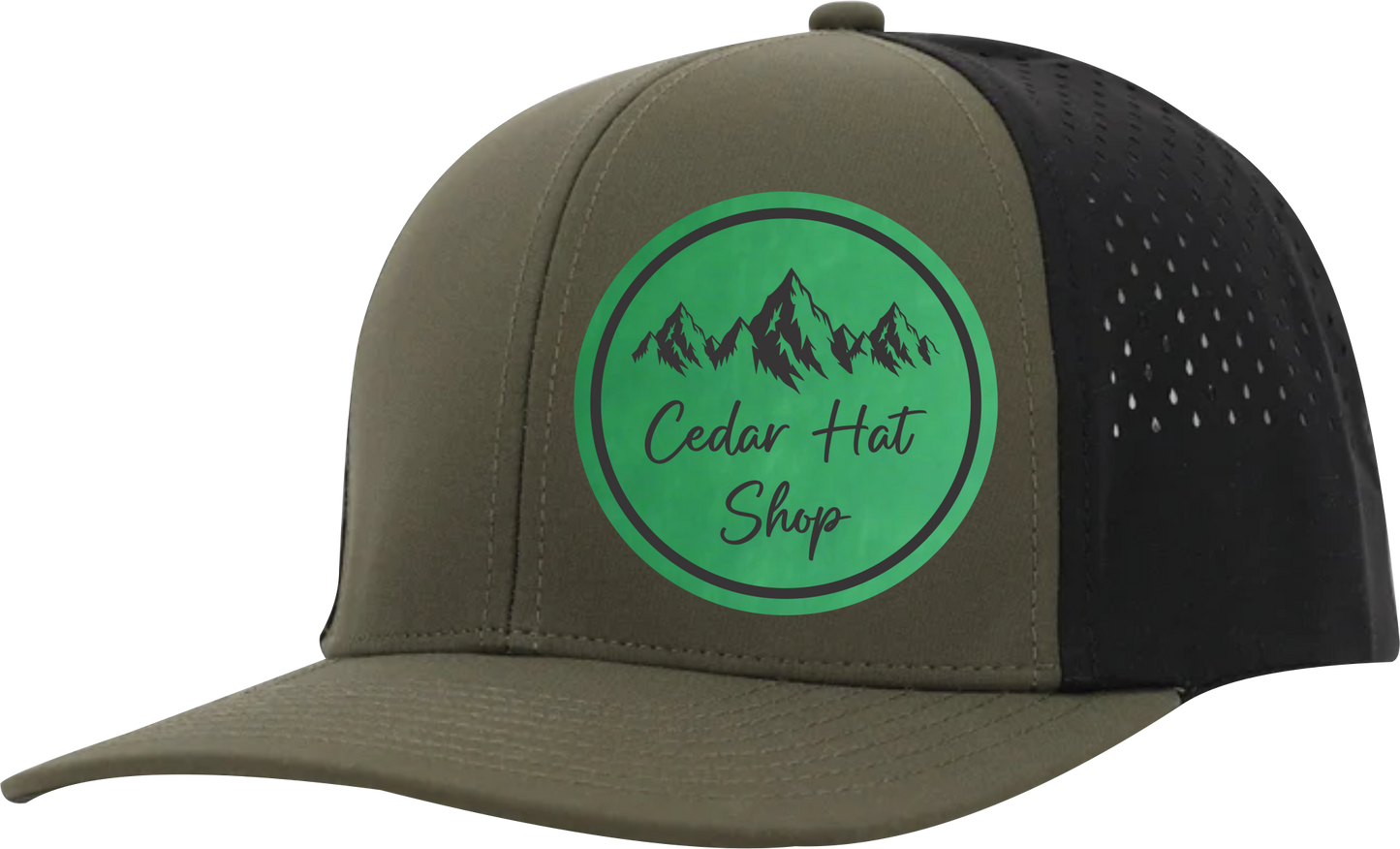 Olive Green and Black Sweat Proof Performance Hat