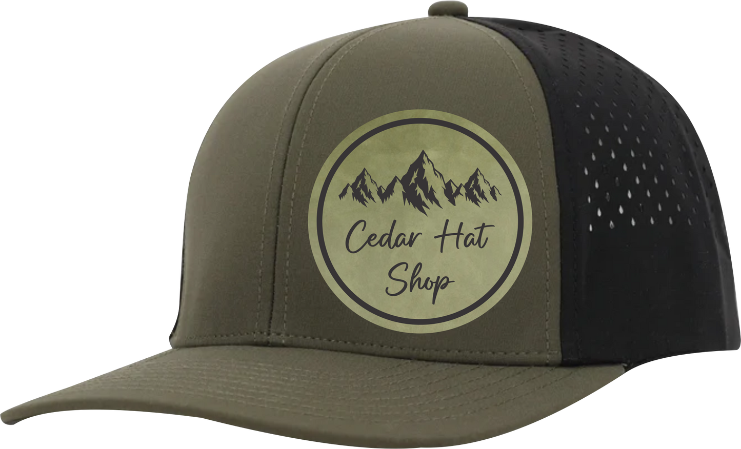 Olive Green and Black Sweat Proof Performance Hat