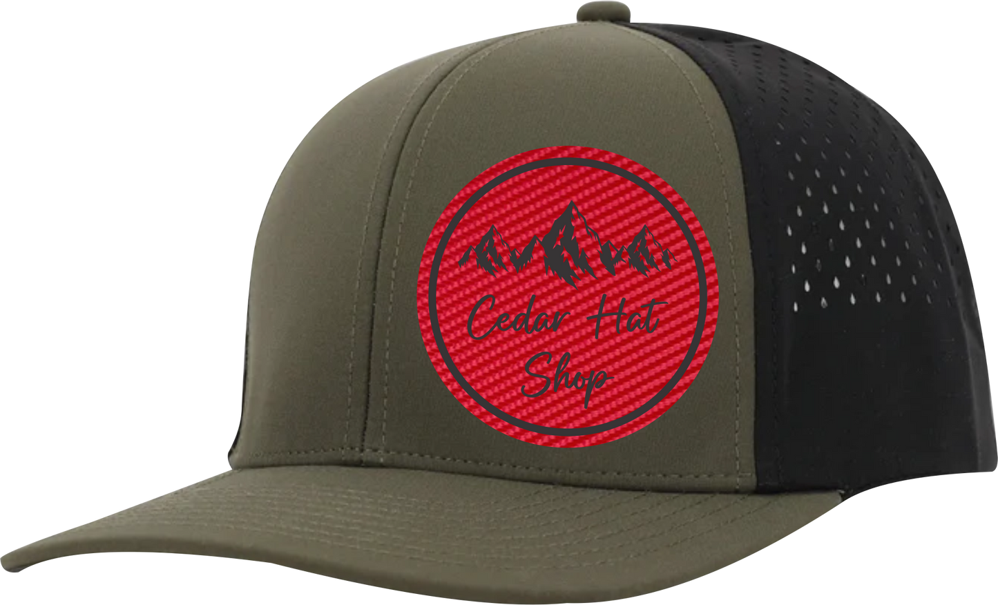 Olive Green and Black Sweat Proof Performance Hat
