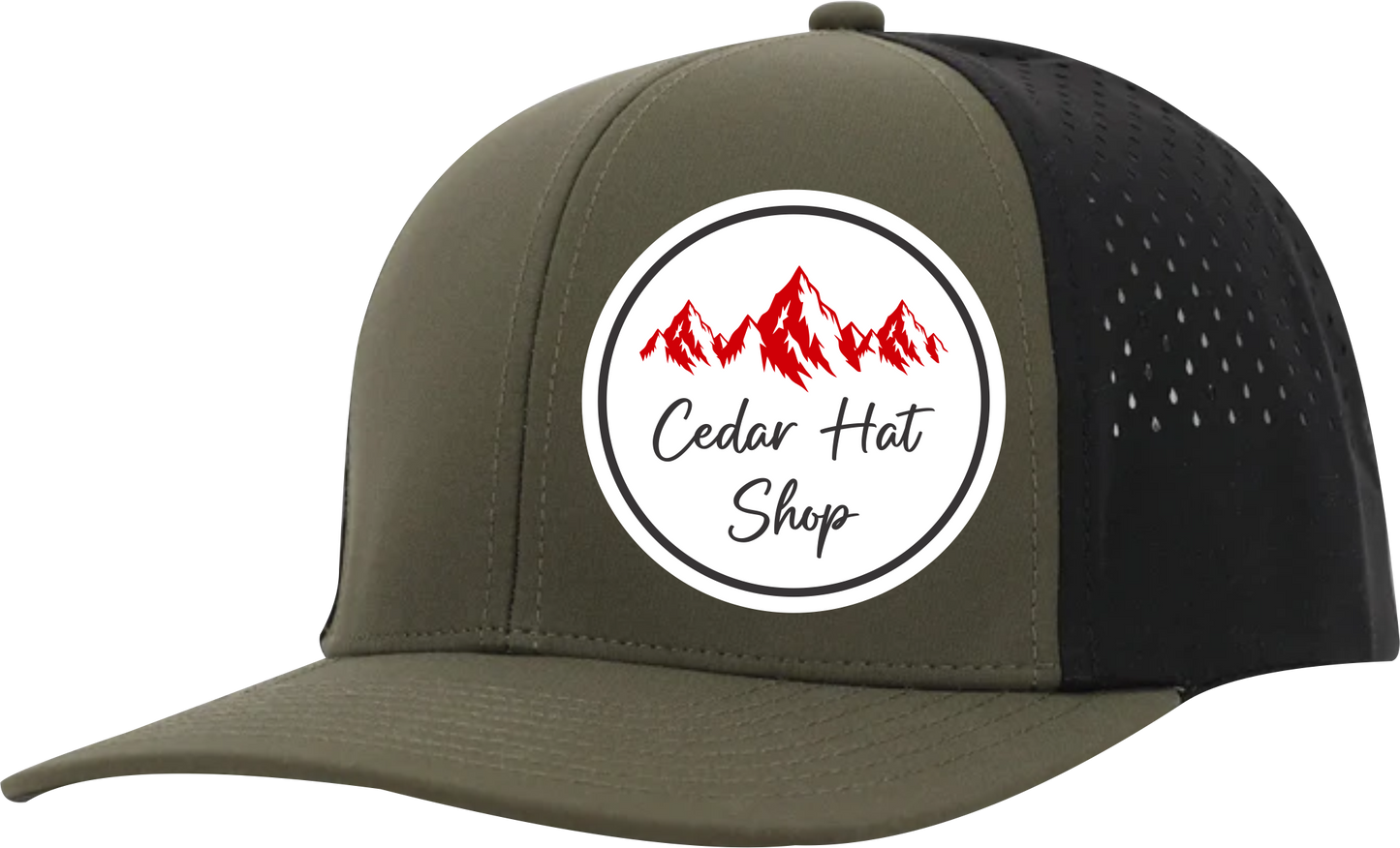 Olive Green and Black Sweat Proof Performance Hat