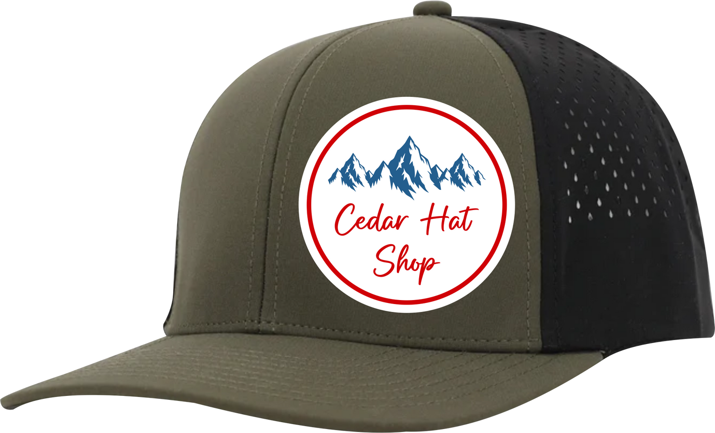 Olive Green and Black Sweat Proof Performance Hat