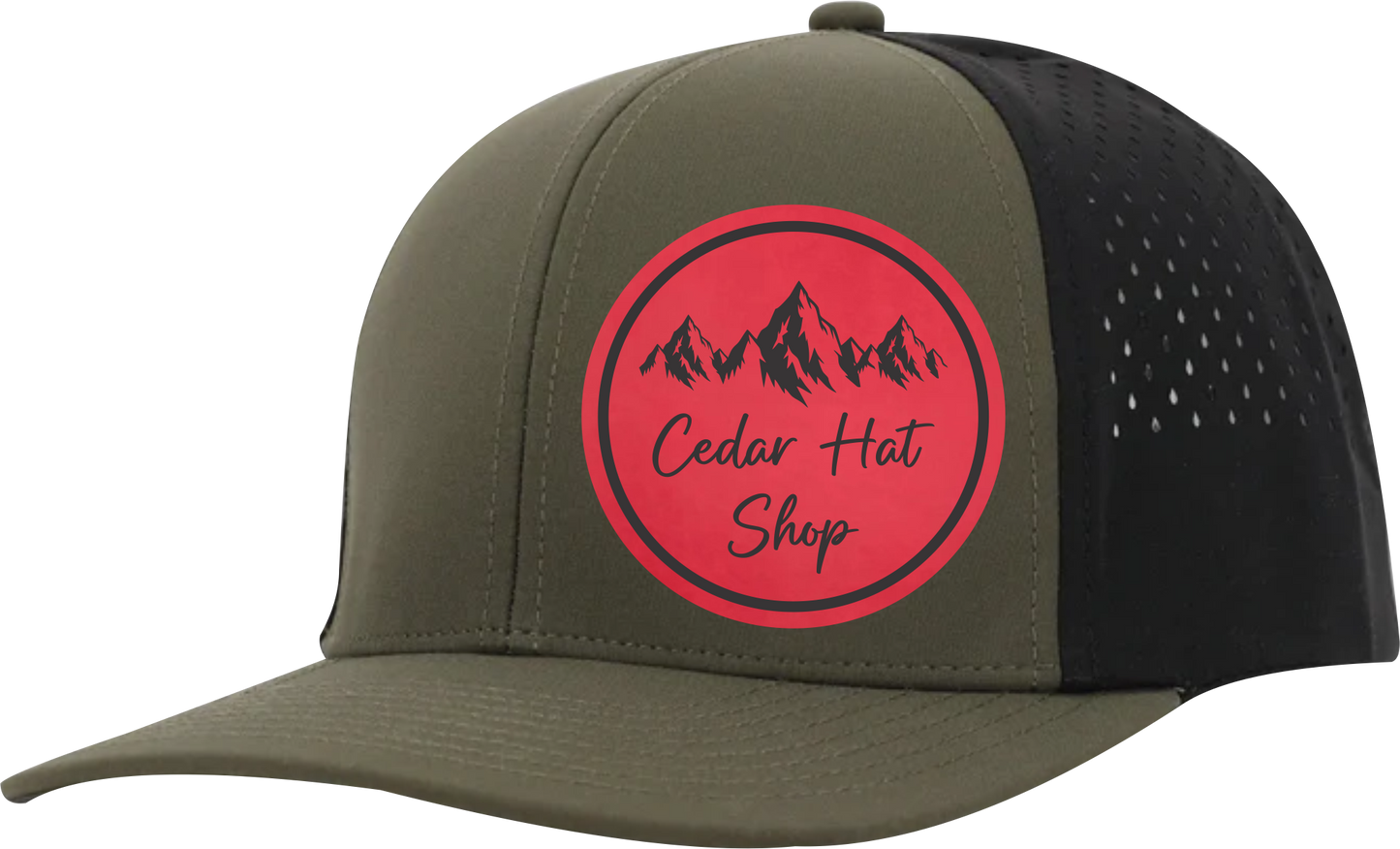 Olive Green and Black Sweat Proof Performance Hat