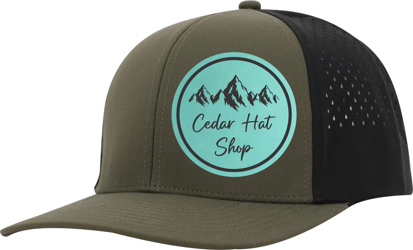 Olive Green and Black Sweat Proof Performance Hat