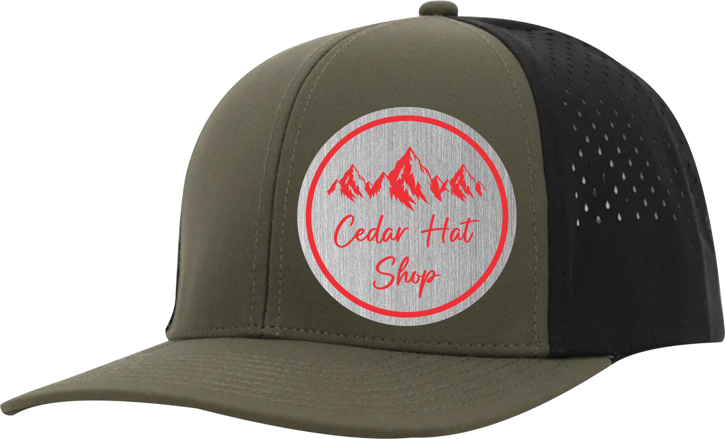Olive Green and Black Sweat Proof Performance Hat