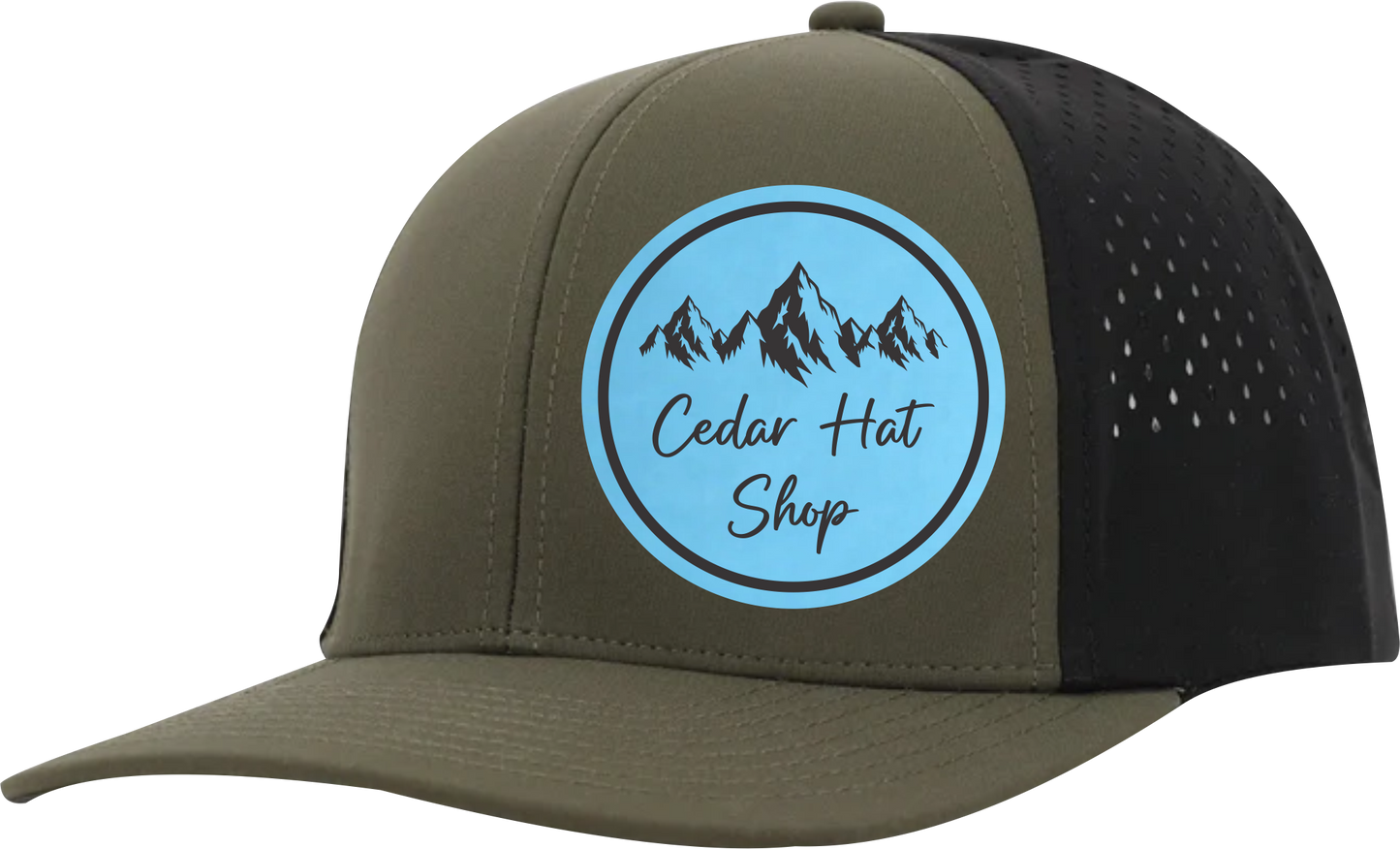 Olive Green and Black Sweat Proof Performance Hat
