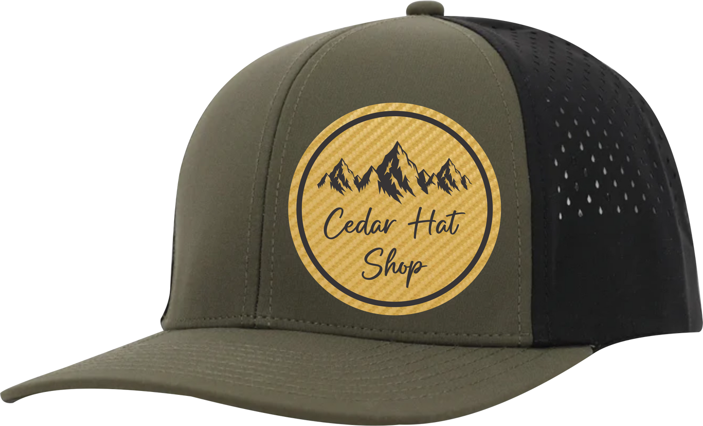 Olive Green and Black Sweat Proof Performance Hat