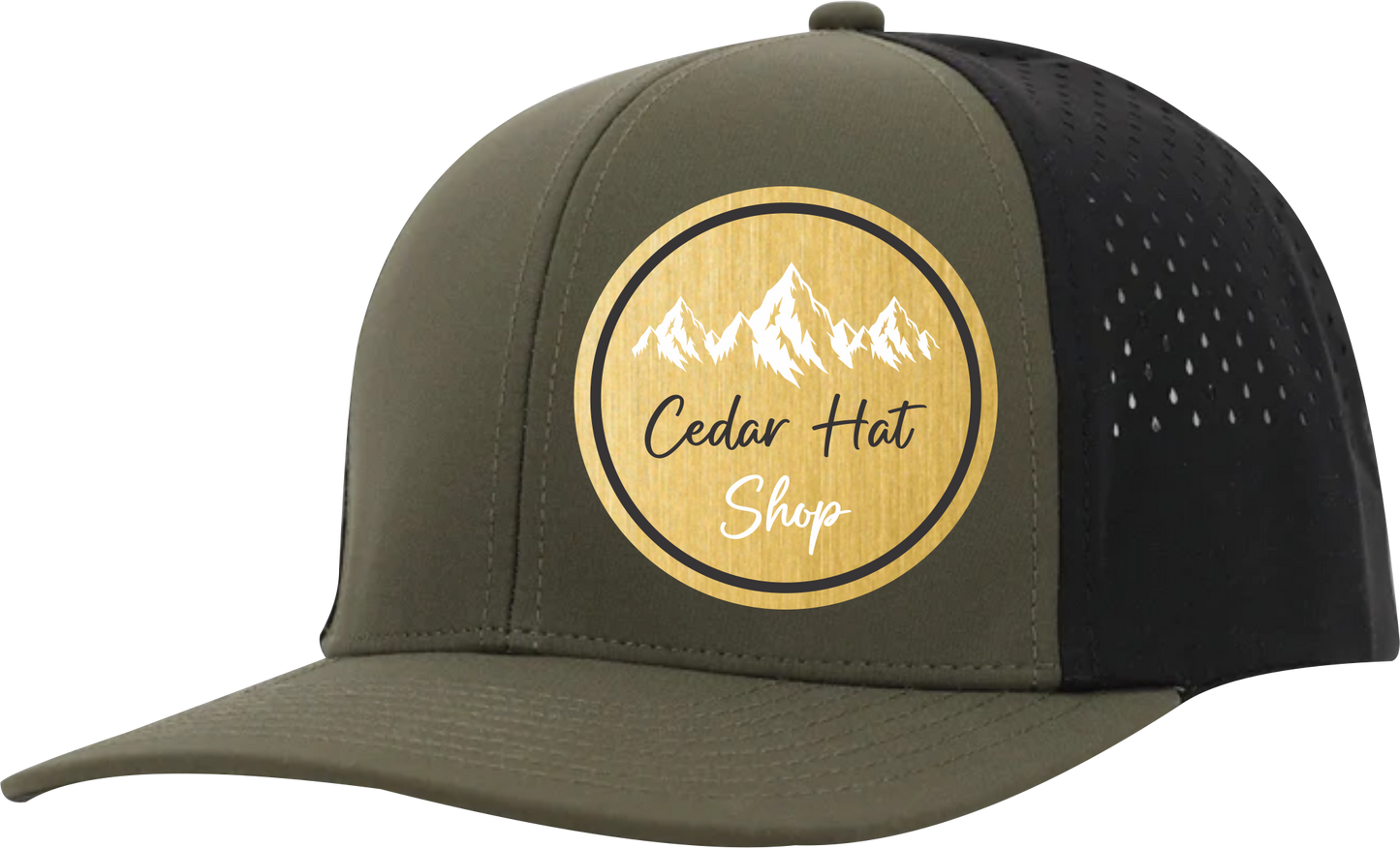 Olive Green and Black Sweat Proof Performance Hat